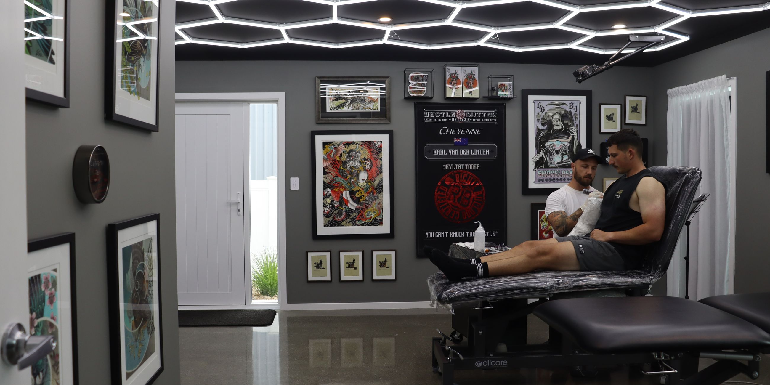 Tattooing in the studio